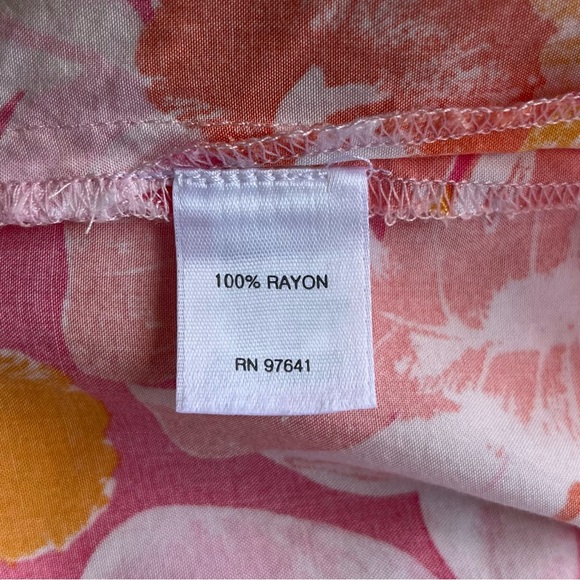 •J.Jill• Sleeveless Tropical Floral Button Down Blouse - Size Small - Picture 7 of 9